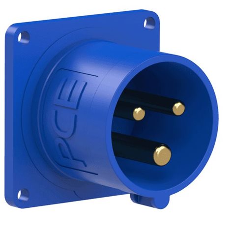 613-6f3 přívodka vestavná 3-pólová, 16A / 230V, 6h, IP44, přímá, příruba 56x56mm