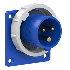 6132-6 přívodka vestavná 3-pólová, 16A / 230V, 6h, IP67, přímá, příruba 75x75mm