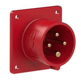 614-6 přívodka vestavná 4-pólová, 16A / 400V, 6h, IP44, přímá, příruba 70x70mm