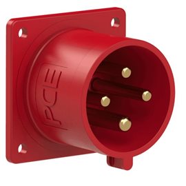 624-6 přívodka vestavná 4-pólová, 32A / 400V, 6h, IP44, přímá, příruba 70x70mm