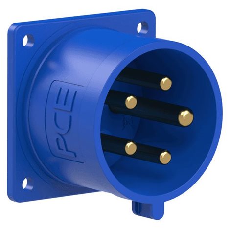 625-9 přívodka vestavná 5-pólová, 32A / 230V, 9h, IP44, přímá, příruba 70x70mm