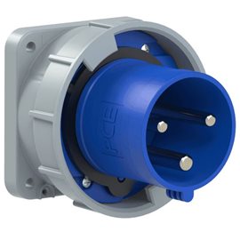 633-6 přívodka vestavná 3-pólová, 63A / 230V, 6h, IP67, přímá, příruba 100x100mm, POWER TW