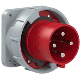 634-6 přívodka vestavná 4-pólová, 63A / 400V, 6h, IP67, přímá, příruba 100x100mm, POWER TW