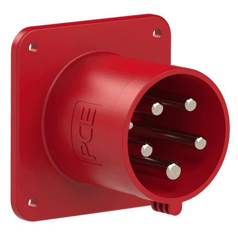 6351-6k přívodka vestavná 5-pólová, 63A / 400V, 6h, IP44, přímá, příruba 100x100mm, POWER TWIST