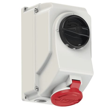 7515-6 zásuvka nástěnná 5-pólová, 16A / 400V, 6h, IP44, s blokováním