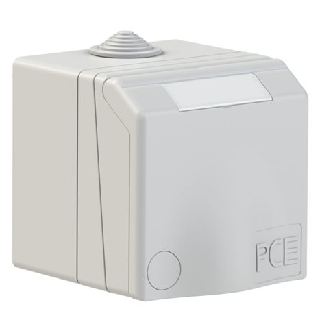 863108v zásuvka nástěnná designová, 3-pólová, 16A / 230V, CZ standard, IP44, bílá 2
