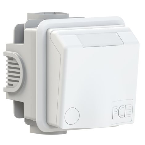 883-6v zásuvka pod omítku designová, 3-pólová, 16A / 230V, 6h, IP44, bílá 2