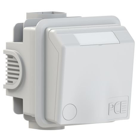 883108gv zásuvka pod omítku designová, 3-pólová, 16A / 230V, CZ standard, IP44, šedá 2