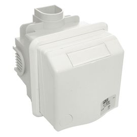 883108v zásuvka pod omítku designová, 3-pólová, 16A / 230V, CZ standard, IP44, bílá
