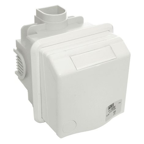 883108v zásuvka pod omítku designová, 3-pólová, 16A / 230V, CZ standard, IP44, bílá