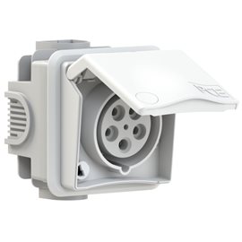 885-6v zásuvka pod omítku designová, 5-pólová, 16A / 400V, 6h, IP44, bílá