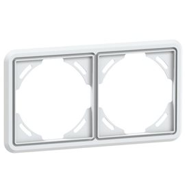 9022 krycí rámeček pro designové zásuvky včetně těsnění, dvojitý, barva bílá