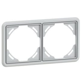 9022g krycí rámeček pro designové zásuvky včetně těsnění, dvojitý, barva šedá