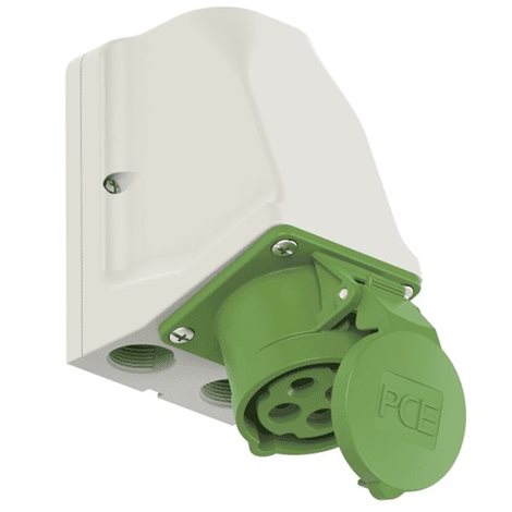 914-10 Zásuvka nástěnná 4-pólová, 16A / 50-500V, 100-300Hz, 4p, IP44