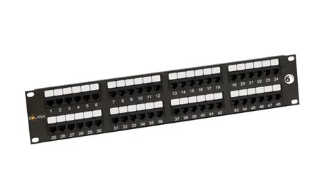 SX48-6-UTP-BK Patch panel Solarix 48 x RJ45 CAT6 UTP černý 2U (350 MHz)