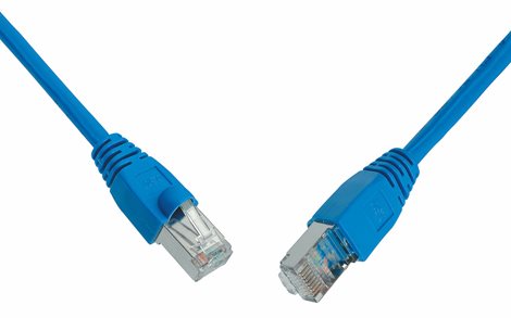 Patch kabel SFTP CAT6 1m modrý, s litou ochranou, snag-proof