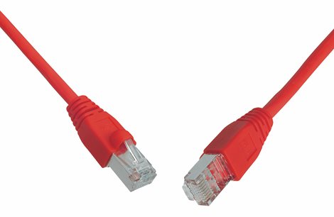 Patch kabel SFTP CAT6 1m červený, s litou ochranou, snag-proof