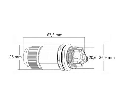 FK-SP3P-IP68 Kabelová spojka IP68, do panelu, 3x2,5mm2; 250V, 16A, bezšroubová 6