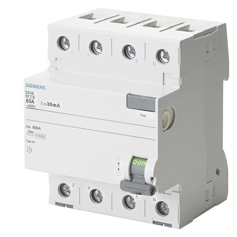 5SV4644-0 RES.CUR.OP.CIRCUIT BREAKER TYPE AC 40A 3+N-POLE 300MA 400V 4MW 1