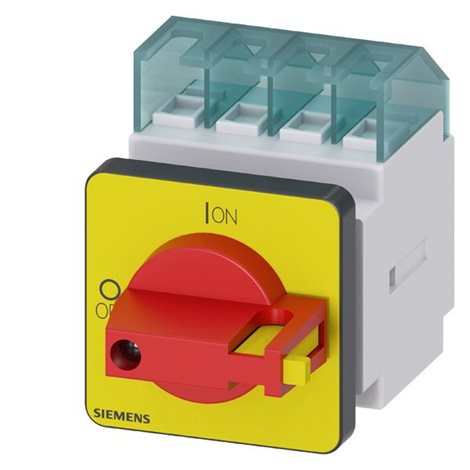 3LD2022-0TK13 MAIN/EMERG. STOP SWITCH 3-POLE IU=16, P/AC-23A AT 400V=7.5KW FRONT MOUNTING  1