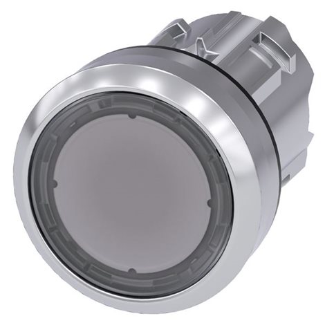 3SU1051-0AB70-0AA0 ILLUMINATED PUSHBUTTON, 22MM, ROUND, METAL, SHINY, CLEAR, FLAT BUTTON 1