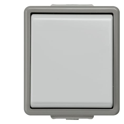 5TA4701 DELTA FLAT IP44, SM DARK GRAY/LIGHT GRAY OFF SWITCH 1POLE, 10A 250V 66X75MM 2
