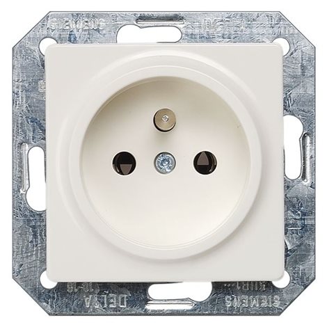 5UB1350 I-SYSTEM, TITANIUM WHITE SOCKET OUTLET 16A 250V W. GROUNDING PIN 2POLE ACC. TO CEE 1