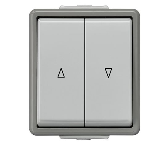 5TD4708 DELTA FLAT IP44, SM DARK GRAY/LIGHT GRAY SHUTTER PUSHB.  W. ELECTRICAL INTERLOCK 1 2