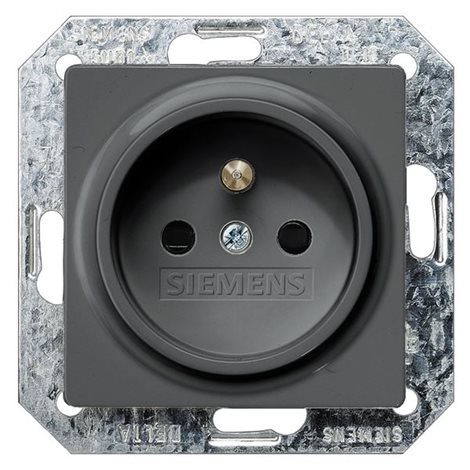5UB1928 I-SYSTEM, CARBON METALLIC SOCKET OUTLET 10/16A 250V W. GROUNDING PIN W. INCREASED  1