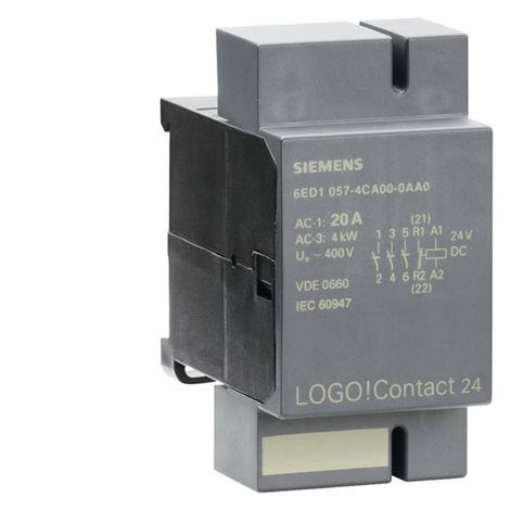 6ED1057-4CA00-0AA0 LOGO! CONTACT 24 SWITCHING MODULE FOR DIRECT SWITCHING OF RESISTIVE CON 1