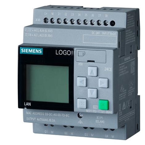 6ED1052-1CC08-0BA2 (6ED1052-1CC08-0BA1) LOGO! 24CE logic module Disp výstup 4x Transistor 2