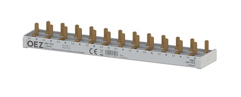 LMS-1N12 Propojovací lišta 1f. pro přístroje 1+N v 1modulu vývodů 12 10 mm2