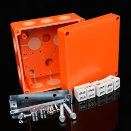 KSK 125_2PO6 KRABICE S KRYTÍM IP 66 POŽÁR. ODOLNOST/ORANŽOVÁ/KERAM. SVORKOVNICE