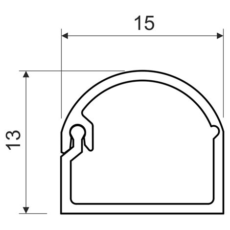 LZK 15X12_HD LIŠTA ZAKLAPÁVACÍ KULATÁ SUPERBÍLÁ/RAL 9003/KARTON 2