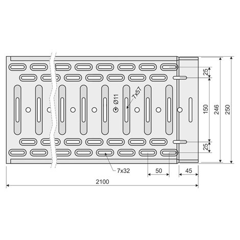 NKZI 100X250X0.70_S ŽLAB KABEL. S INT.SPOJKOU POZINKOVÁNO SENDZIMIR 3