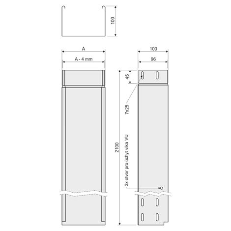 NKZIN 100X125X0.70_S ŽLAB KAB. S INT.SPOJ.NED. POZINKOVÁNO SENDZIMIR 3