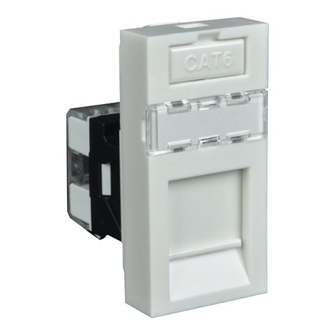 QD 45X22.5-RJ45/6_HB ZÁSUVKA DAT. RJ-45 KAT. 6 BÍLÁ