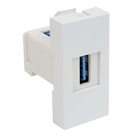 QD 45X22.5-USB_HB ZÁSUVKA DAT.S KONC. USB BÍLÁ