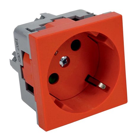 QS 45X45 C_BB ZÁS.QU./SCHUKO45X45 S CL. ČERVENÁ/RAL 3003/CLONKY