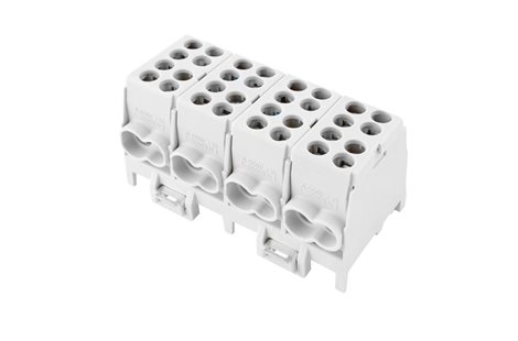 Svorkovnice rozbočovací HLAK 25-4/8 GR-S, 100A, 4pól., AL/CU, IP20, 4xŠ, na DIN /2080430