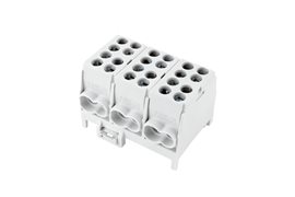 Svorkovnice rozbočovací HLAK 25 3/6 S, 100A, 3pól., AL/CU, IP20, šedá, na DIN /2080305