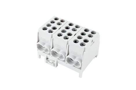 Svorkovnice rozbočovací HLAK 25 3/6 S, 100A, 3pól., AL/CU, IP20, šedá, na DIN /2080305