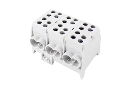 Svorkovnice rozbočovací HLAK 35-3/6 S, 125A, 3pól., AL/CU, IP20, šedá, na DIN /2080309