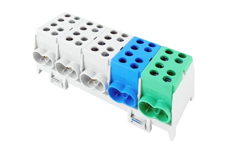 Svorkovnice rozbočovací HLAK 35-5/10 S, 100A, 5pól., AL/CU, IP20, 3xŠ/M/Z, na DIN /2080518