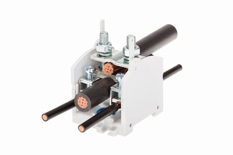 OBL 95/35-1 Svorkovnice stoupací krytá, na DIN/panel, 1pól., 1x 95mm2 a 4x35mm2 2