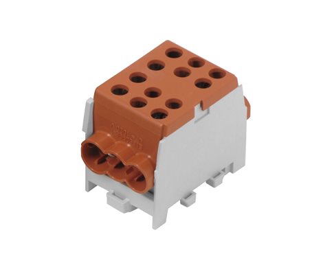 Svorkovnice rozbočovací HLAK 35-1/4 M2 B, 125A, 1pól., AL/CU, IP20, hnědá, na DIN /2080181
