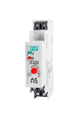 AZ-112 Soumrakový spínač na DIN s externím vestavným čidlem IP65, 16A 1