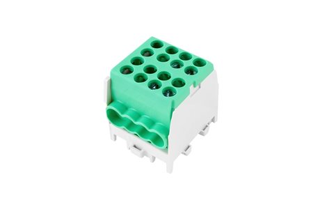 Svorkovnice rozbočovací HLAK 25 1/6 M2, 100A, 1pól., AL/CU, IP20, zelená, na DIN /2080175