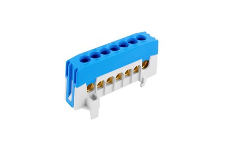 Můstek N 7-F2 (svorkovnice 7x16mm2), krytý IP20, modrý, 63A, na DIN /2020266