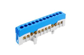 Můstek N 12-F2 (svorkovnice 12x16mm2), krytý IP20, modrý, 63A, na DIN /2020269